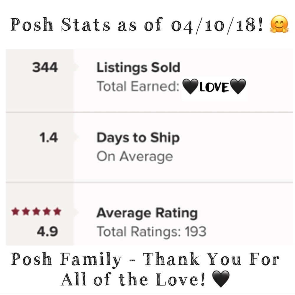Thank you, Poshers! 🤗🖤